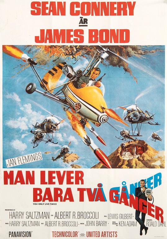 Filmaffisch James Bond "Man lever bara två gånger (You only live twice" 1967.