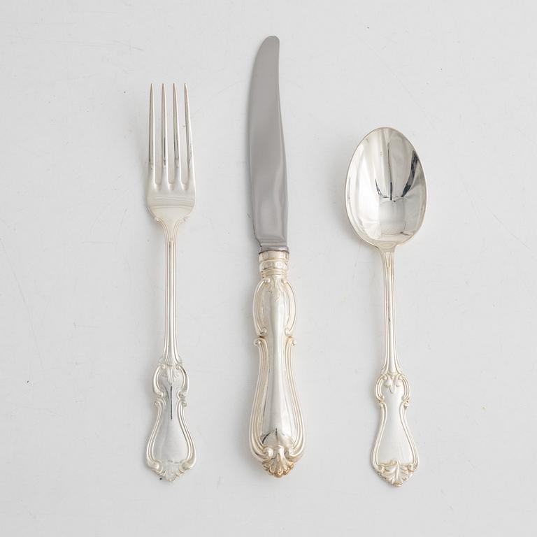 A 36-piece 'Olga' silver cutlery service, GAB, Eskilstuna/Stockholm, 1960-2014.