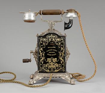 A Norwegian table telephone by Elektrisk Bureau, Kristiania, 19th Century.