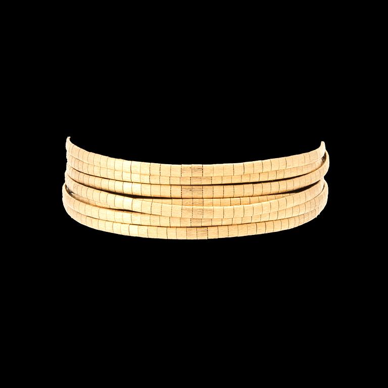 Multi-strand bracelet in 18K gold, Unoaerre Italy.