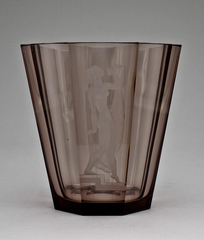 VAS, glas, Simon Gate, Orrefors, sign.