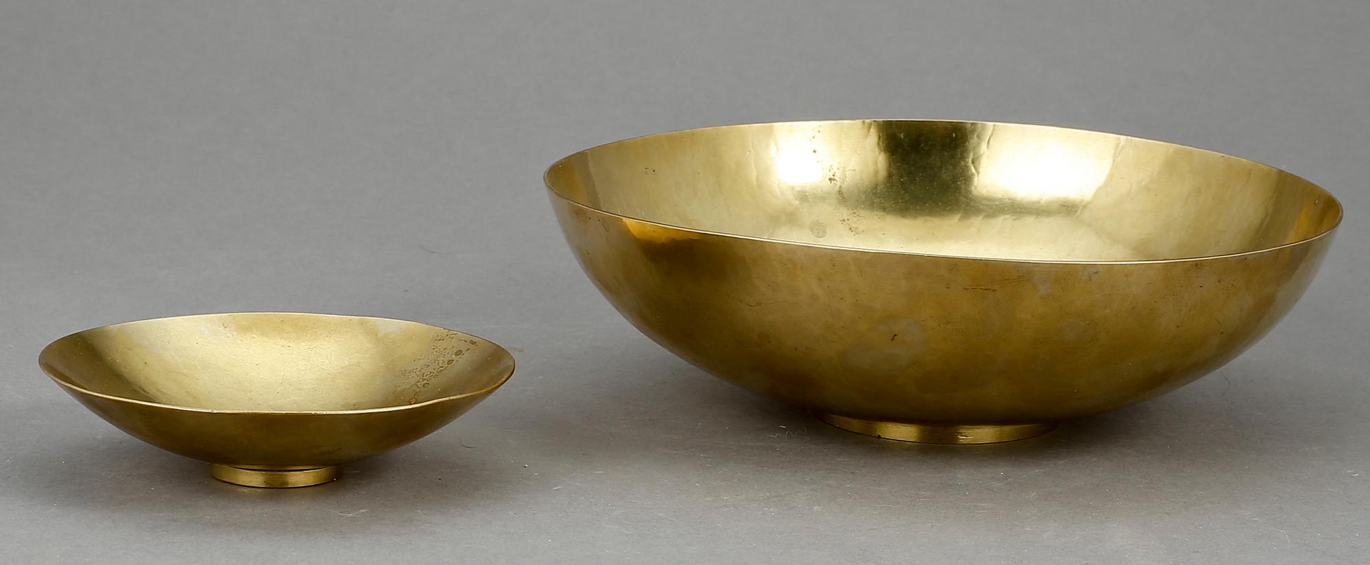 SKÅL, 2 st, mässing, Hayno Focken, Tyskland, 1900-talets mitt.