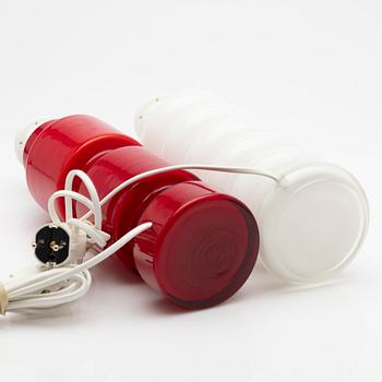 Peo (Per-Olof) Ström, Table lamps, 2 pcs, glass, Alsterfors, 1960s.