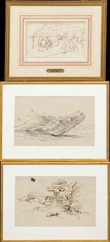 CARL AUGUST EHRENSVÄRD, ascribed a set of three ink drawings.