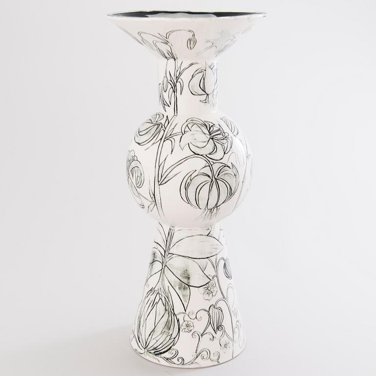 HEINI RIITAHUHTA, maljakko, posliinia, "Kesä", signeerattu Heini Riitahuhta Arabia 2004.