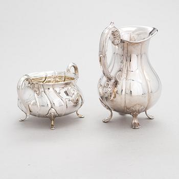 Kannu ja sokerikko, hopeaa, Tanska 1900-luvun alkupuoli.