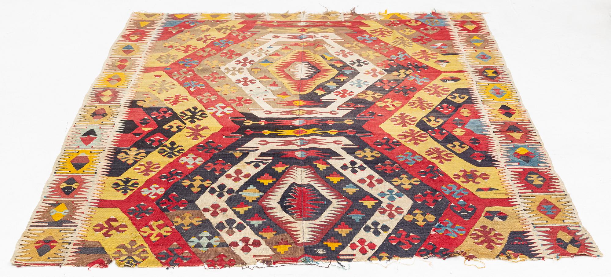 Rug, Antique Anatolian Kilim, circa 235 x 177 cm.