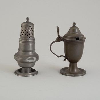 STRÖARE OCH SENAPSKANNA, tenn, 1700-tal.