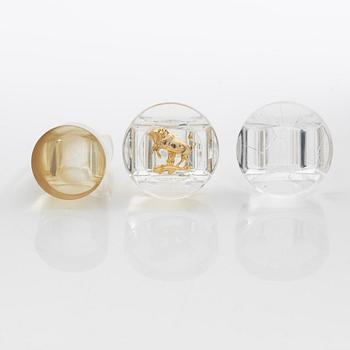 Siv Lagerström, tre ringar akrylplast, 1970-tal.