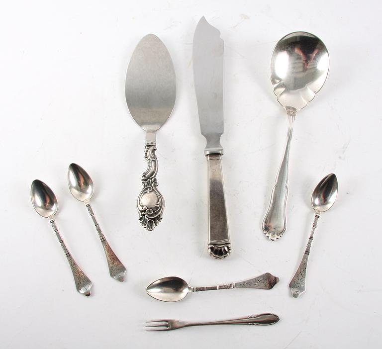 PARTI BESTICK, 8 delar. Silver, Danmark mm.