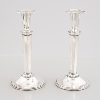 Edlunds Silvervarufabrik Ab, a pair of silver candle sticks, Stockholm, Sweden, 1957.