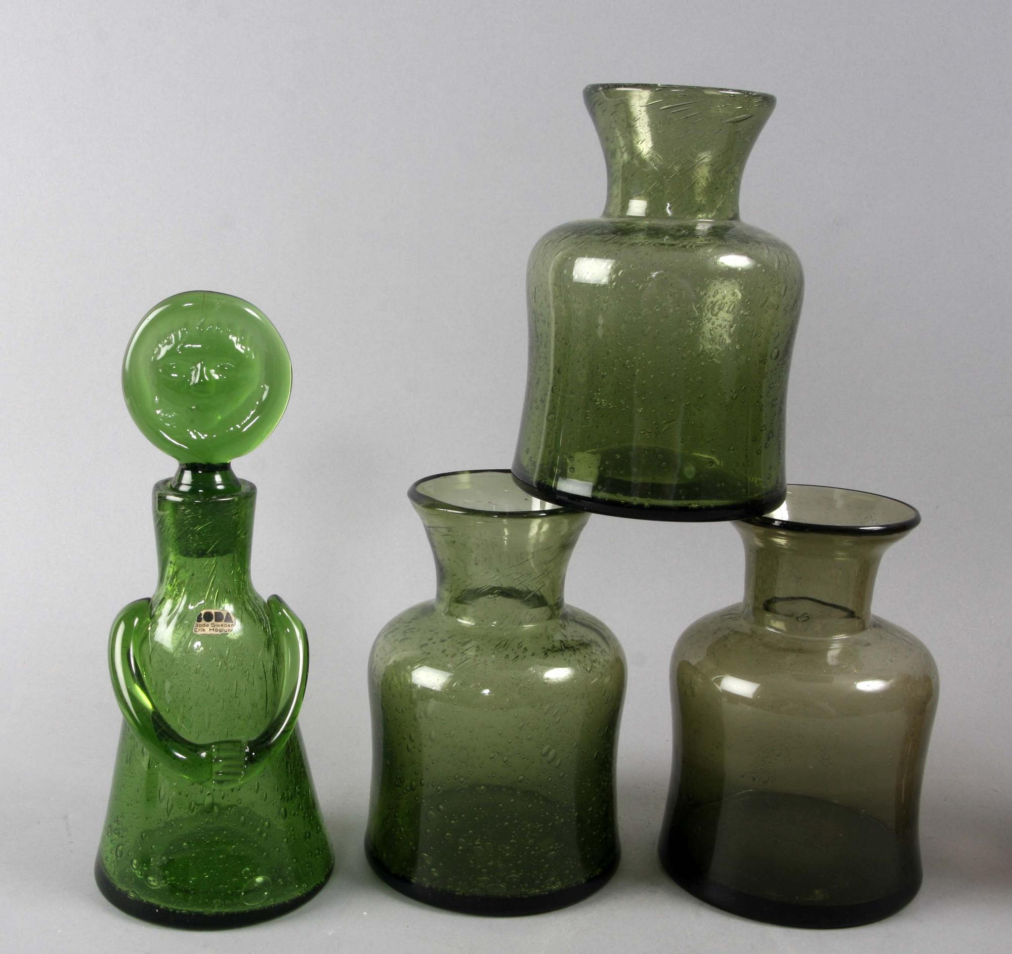 PARTI GLAS, 9 delar, Erik Höglund, Boda glasbruk.