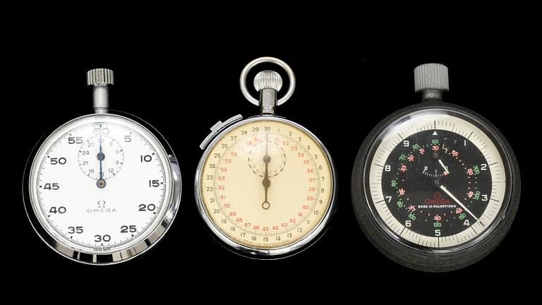 STOPPUR, 3 st, bl a Omega, 1900-tal.