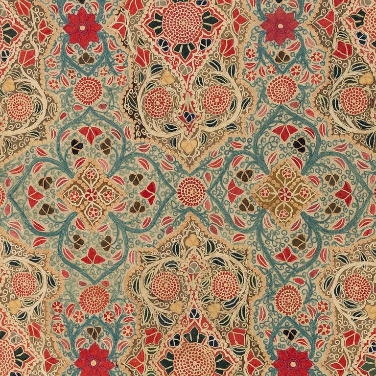 A Rasht embroided textile, North Persia, around the year 1900, c 157 x 115 cm.