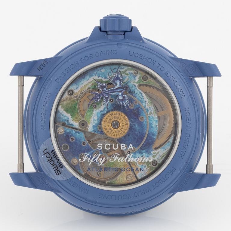 Swatch/Blancpain, Scuba Fifty Fathoms, Atlantic Ocean, wristwatch, 42.3 mm.