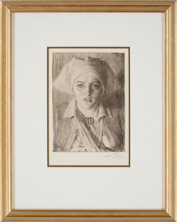 ANDERS ZORN, etsning, signerad.
