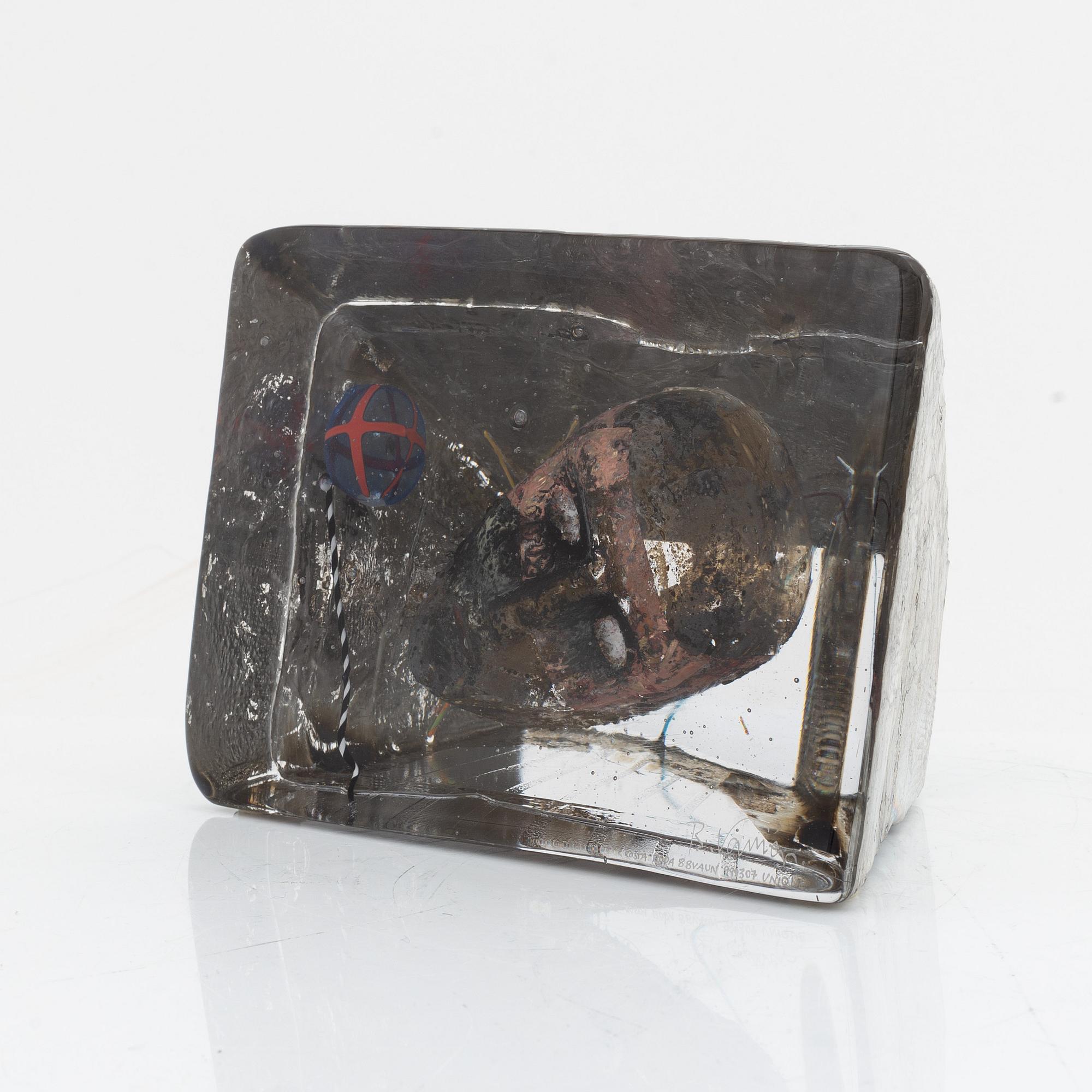 Bertil Vallien, a unique glass sculpture, Kosta Boda, Sweden.