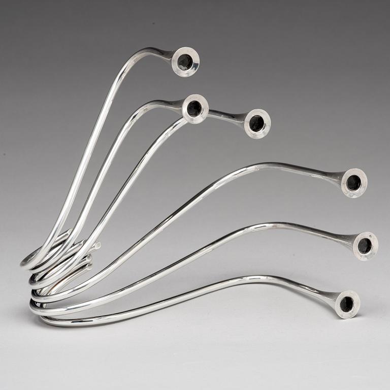 Ibi Trier Mørch, kandelaber "Bølgeslag", för Firma A. Michelsen, Danmark 1951, sterling.