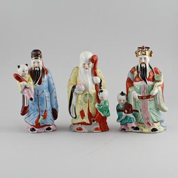 FIGURINER, 3 st, porslin, Kina, 1900-tal.