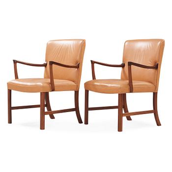 35. A pair of Ole Wanscher palisander armchairs, Denmark 1960's.