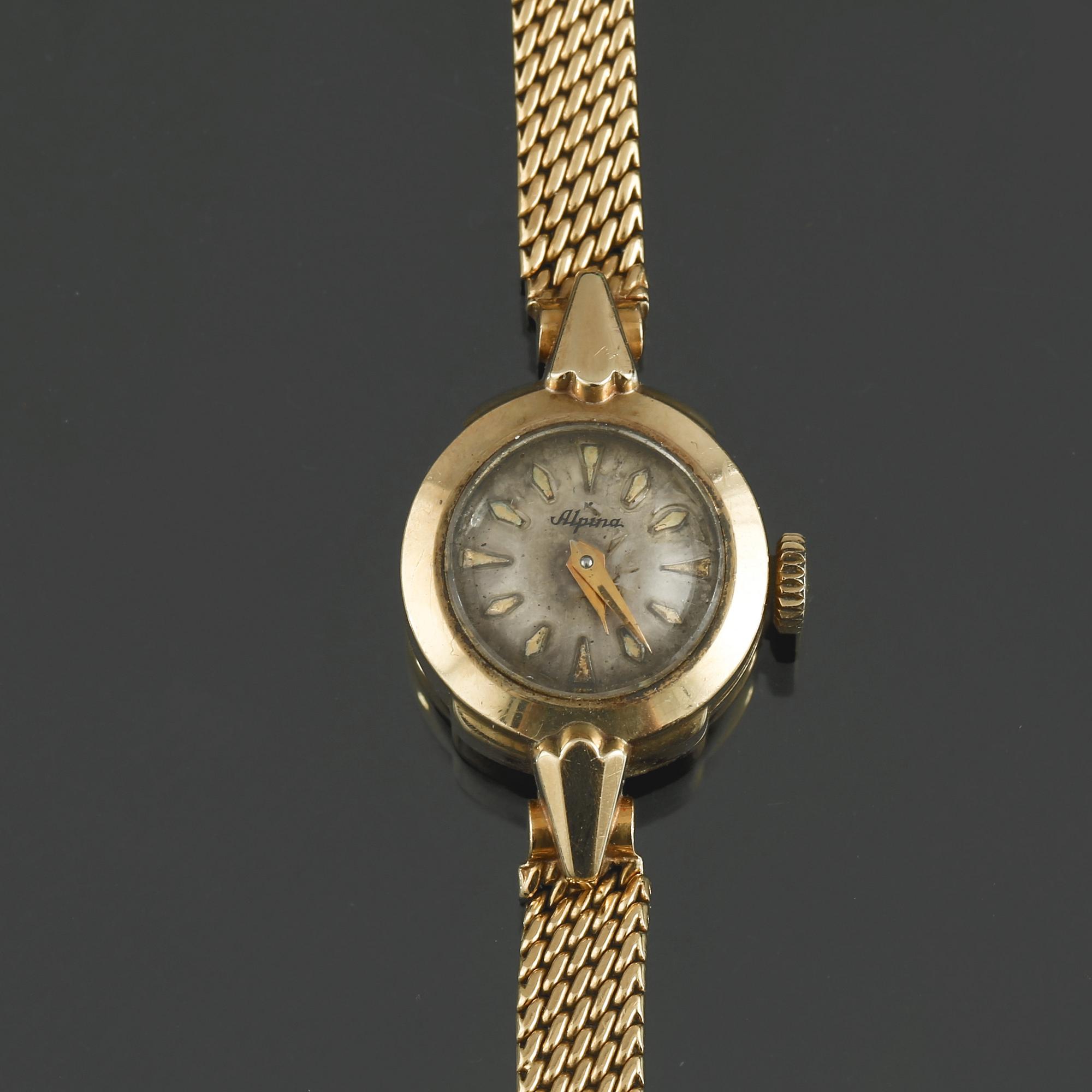 ARMBANDSUR, dam,  Alpina, 14 k guld samt 18 k guld, total vikt ca 20 g.