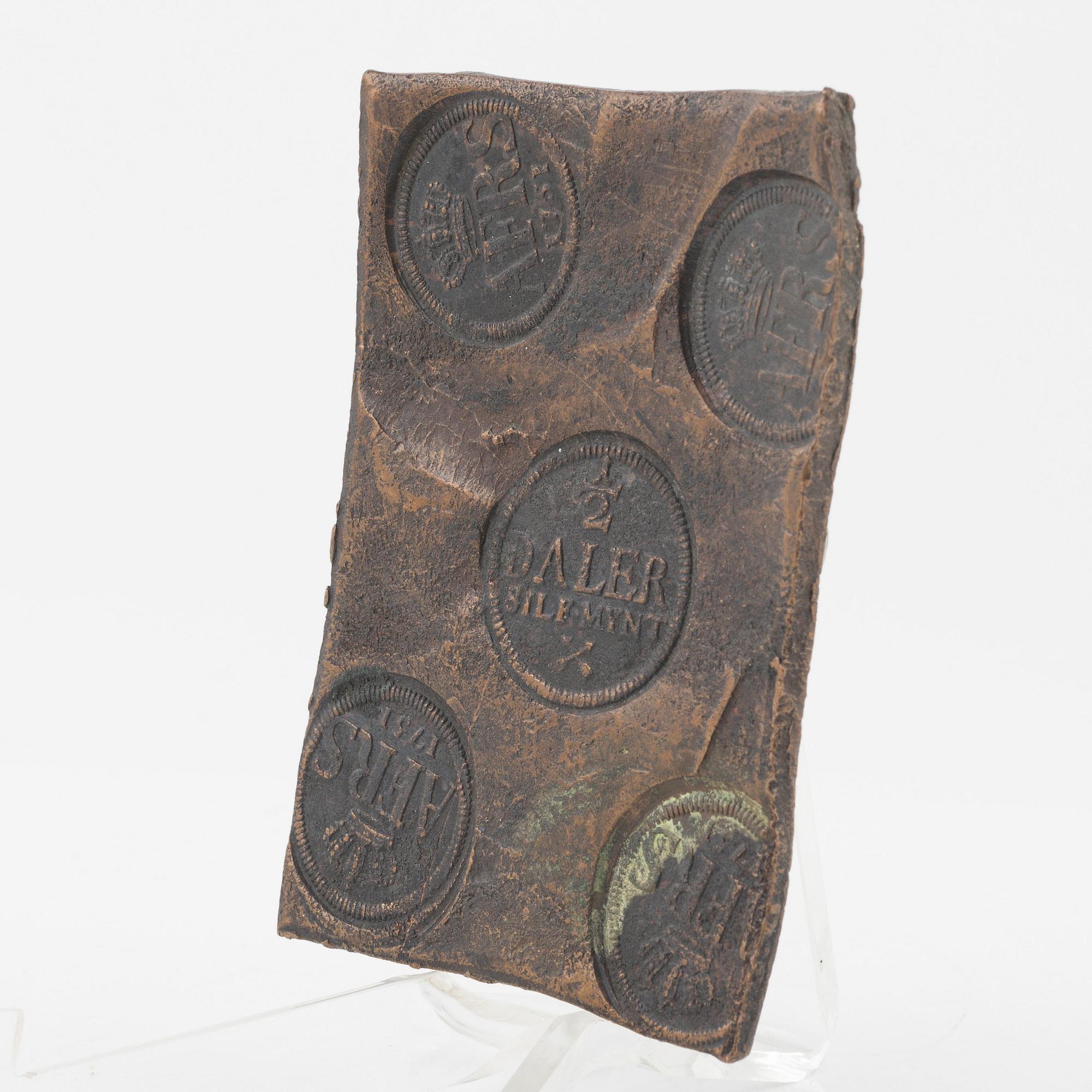 Plåtmynt, Adolf Fredrik, 1/2 daler silvermynt, 1751, Avesta.