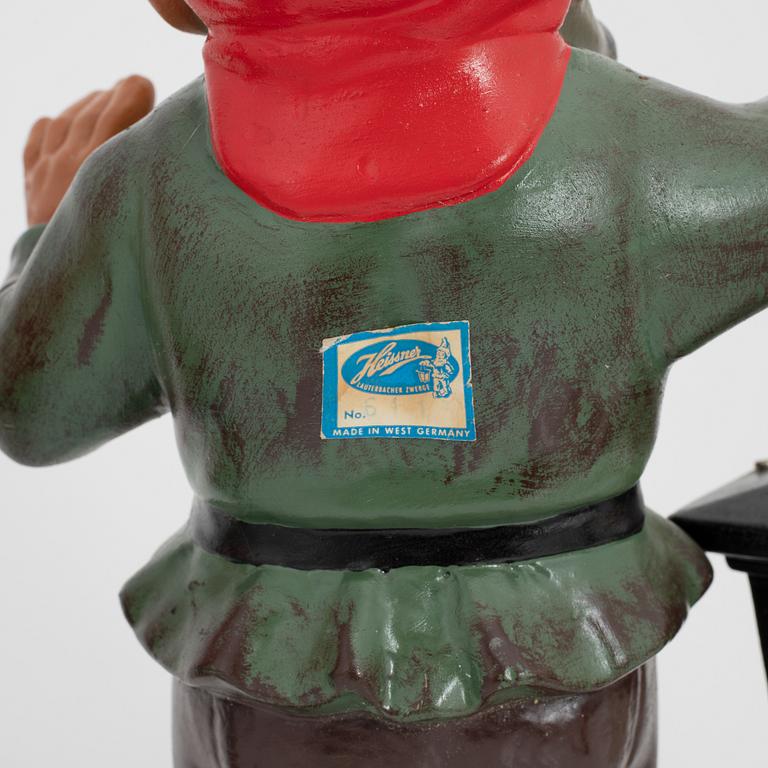 Three ceramic garden gnomes, Germany, one Heissner West Germany, second half of the 20th century.