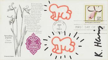 Keith Haring, Vykort "First Day of Issue".