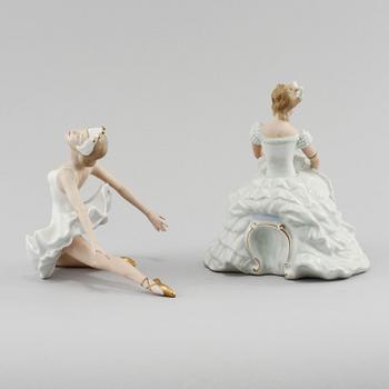 FIGURINER, 2 st, porslin, Wallendorf, tyskland, 1900-tal.