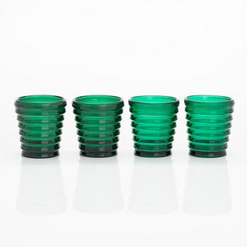 Aino Aalto, four 1930s 'Bölgeblick' 4052 drinking glasses for Karhula Glassworks, Finlan.