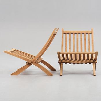 HANS J WEGNER, a pair of folding chairs for Johannes Hansen, Denmark 1960's.