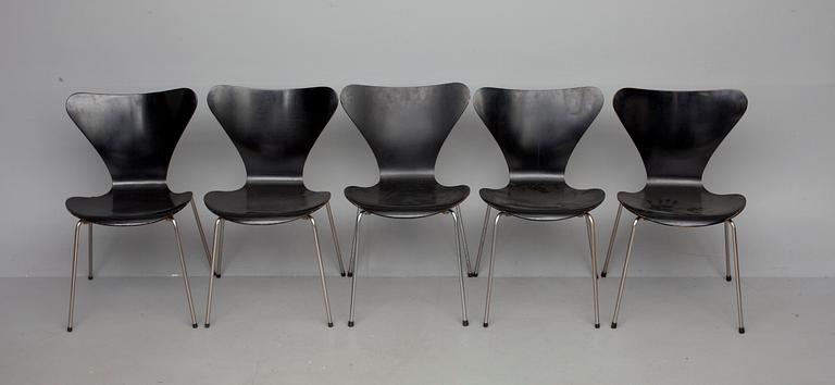 STOLAR, 5 st, "Sjuan", Arne Jacobsen, Fritz Hansen.