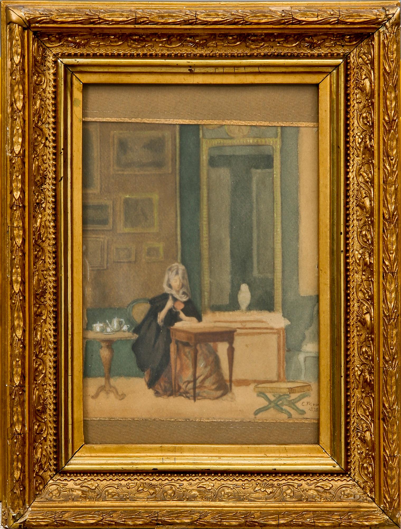 CARL FREDRIK von SALTZA, akvarell, sign o dat 1878.