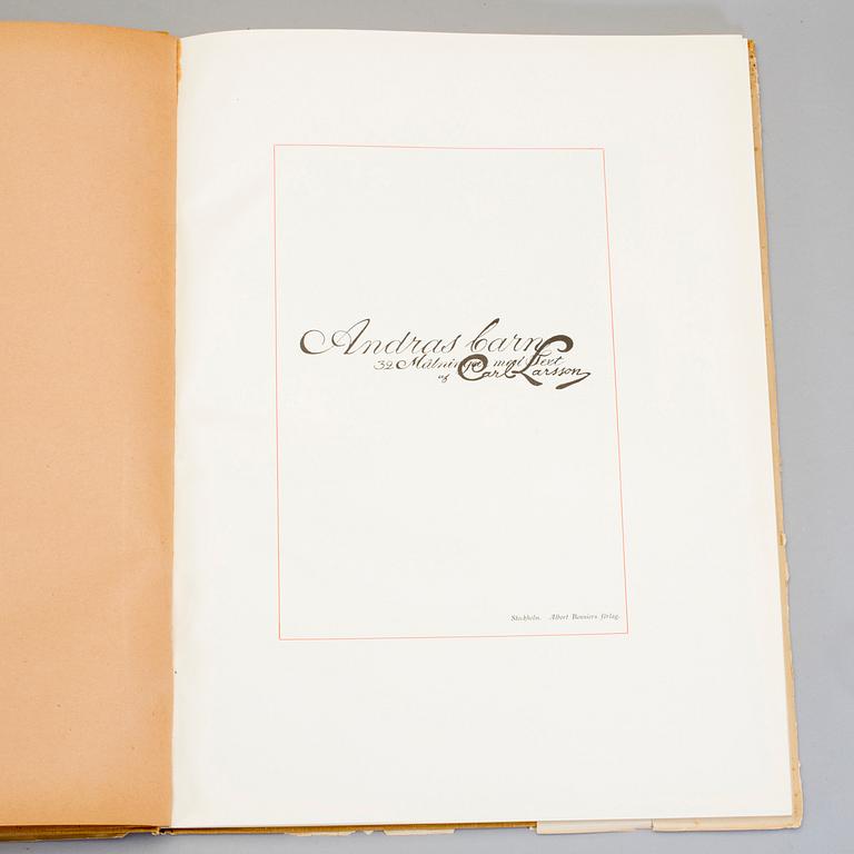 BÖCKER, 3 st, Carl Larsson, "Åt Solsidan", "Andras barn", "Larssons".