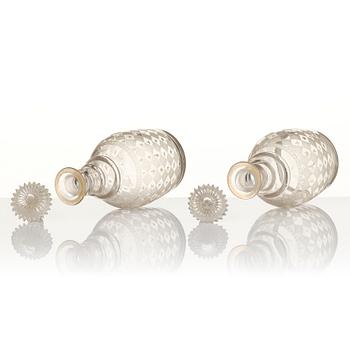 Decanters, a pair, possibly Kosta, circa 1900.