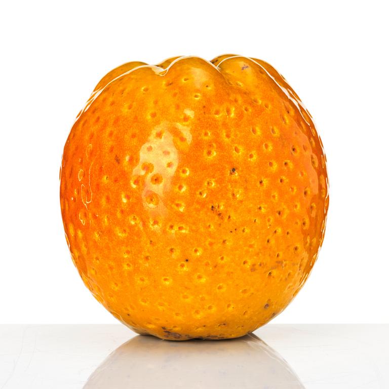 Hans Hedberg, a faience sculpture of an orange, Biot, France.