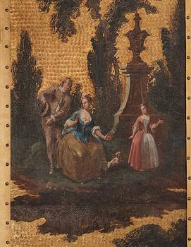 A mid 18th century screen, France or Holland.