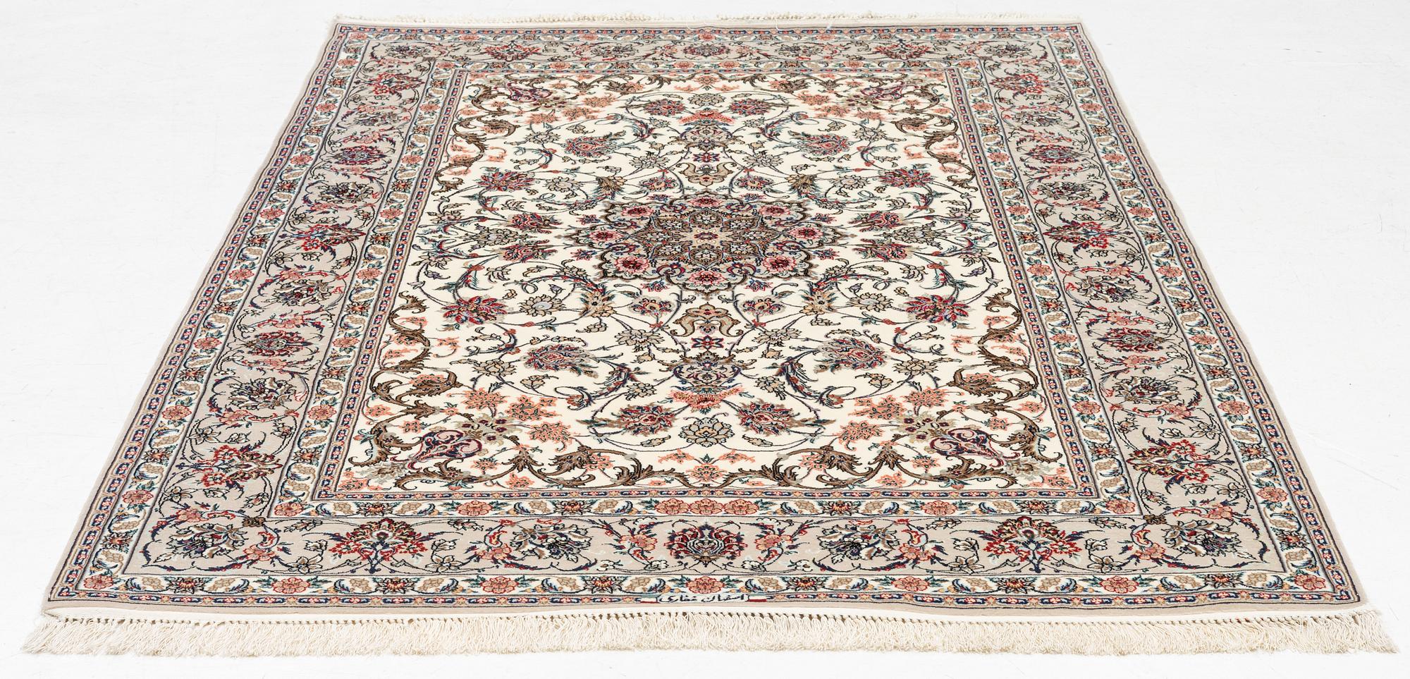 Matta, Isfahan, silkesinslag samt silkesvarp, 240x160 cm.