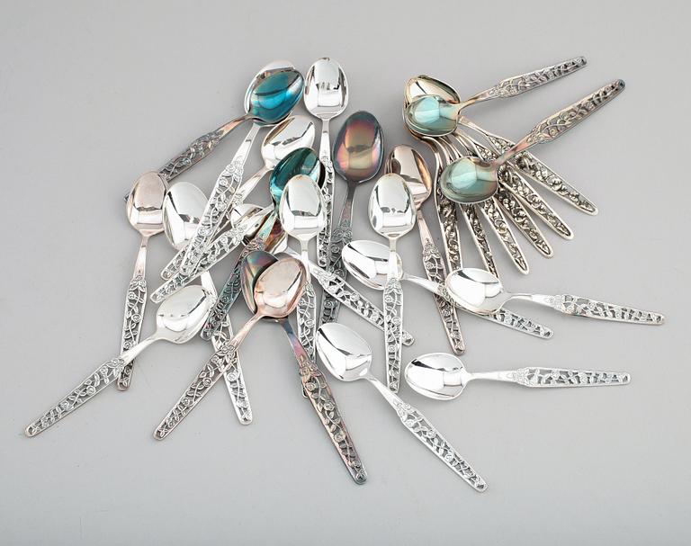 MOCKASKEDAR, 28 st, silver, Rosen och Rosenrankan, 1900-/2000-tal. Total vikt ca 244 g.