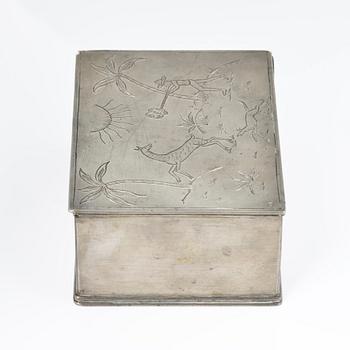 Nils Fougstedt, attributed to, a lidded box, Herman Bergman konstgjuteri, Stockholm, 1927.