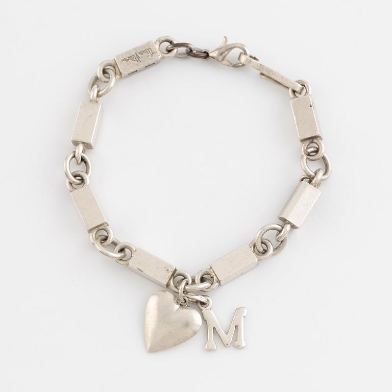 Wiwen Nilsson, armlänk, ring och stavkedja, silver.