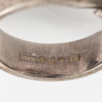 Arvo Saarela, ring samt armband, silver och ametister.