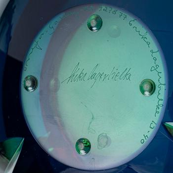 Erika Lagerbielke, skål, "Saragasso II", Orrefors Gallery 1988.