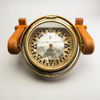 A brass ships compass, Glasgow, first half of the 20th century.