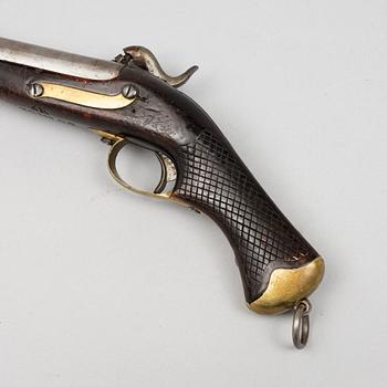A Swedish smooth bored cavalry percussion pistol, 1850 pattern.