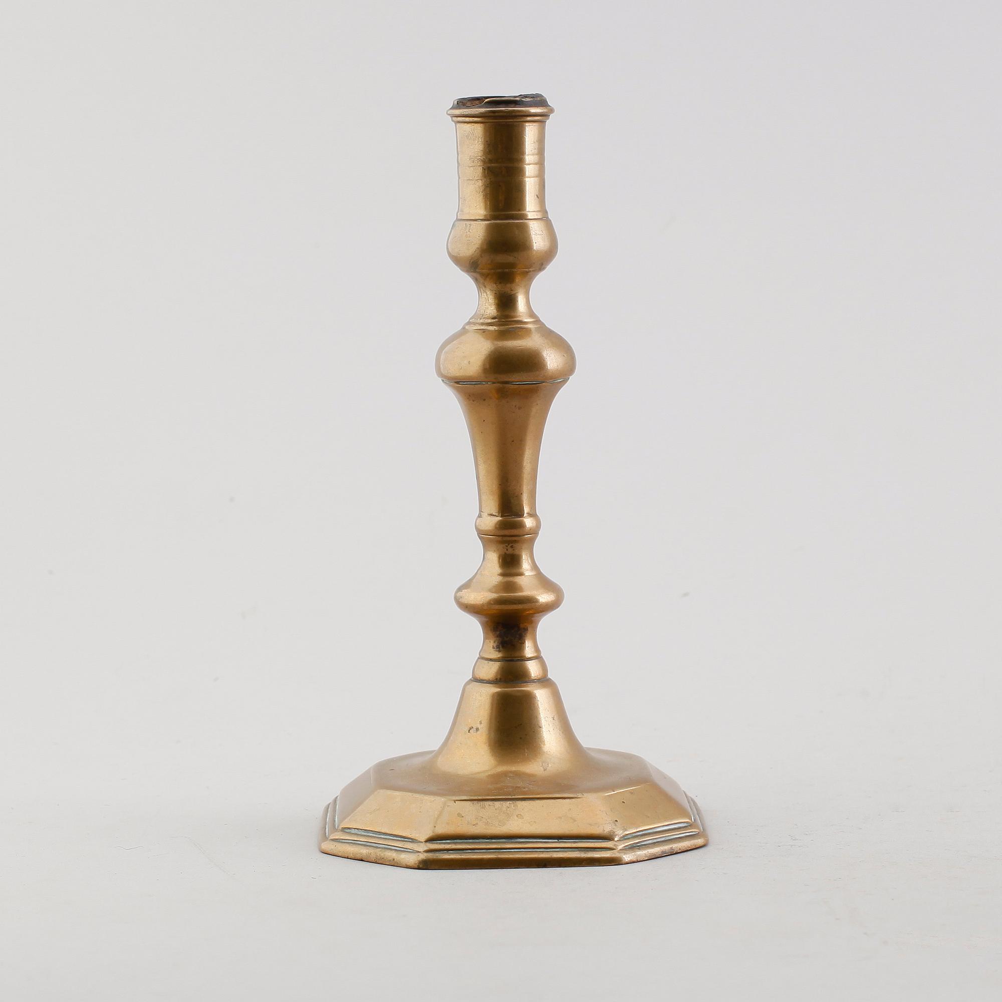 LJUSSTAKE, mässing, 1700-tal.