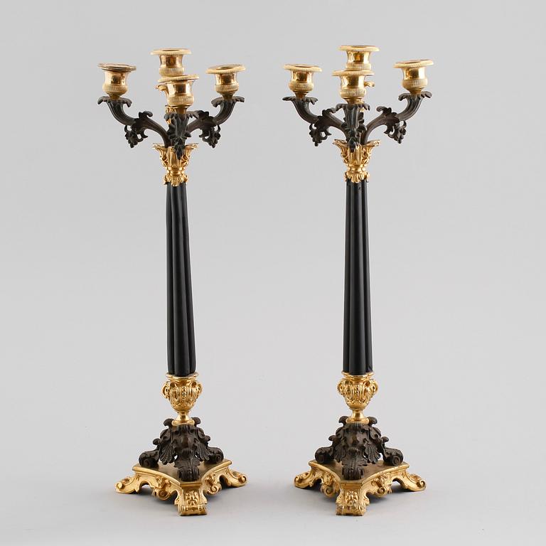 KANDELABRAR, 1 par, empirestil, 1800-tal.