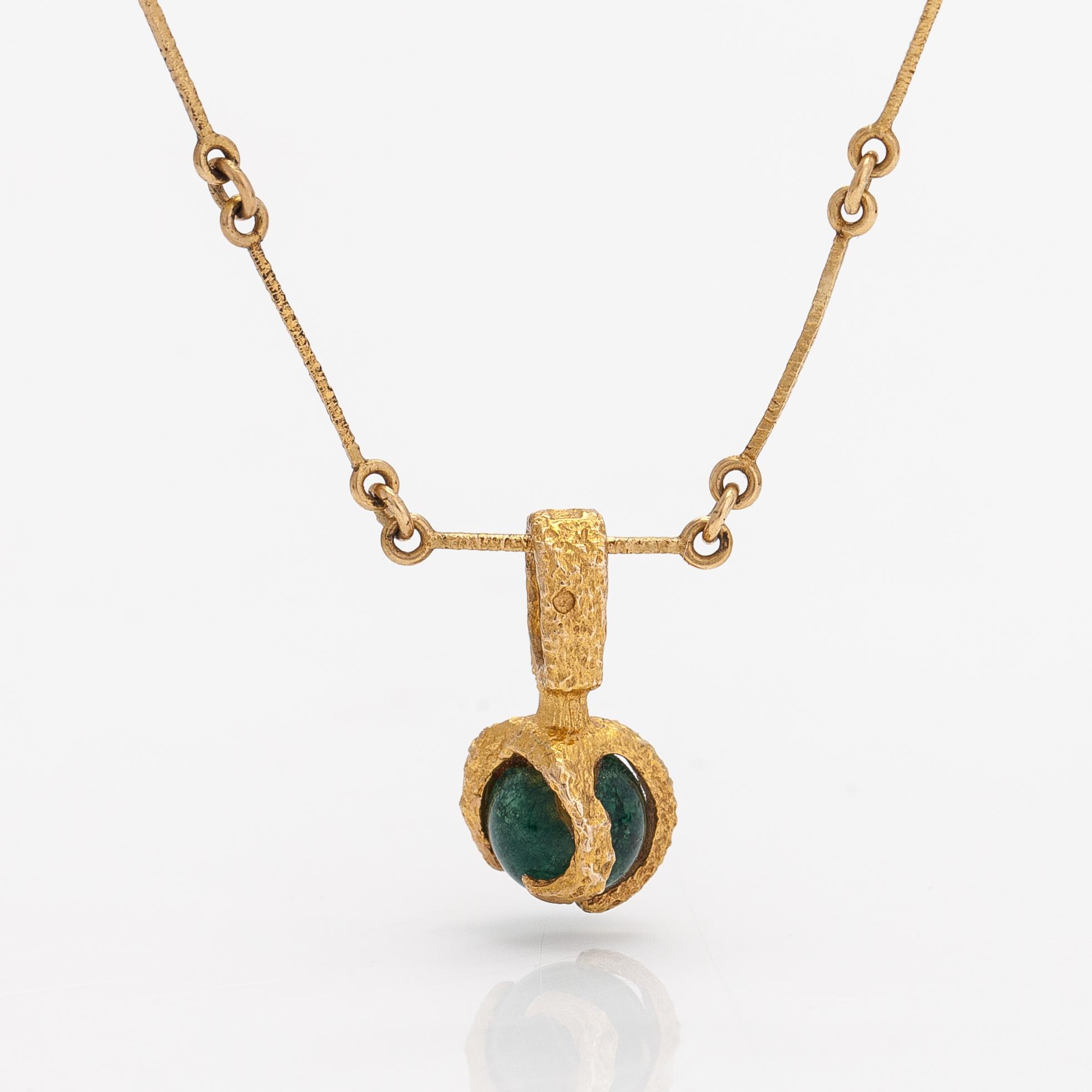 Björn Weckström, Halsband "Guldmossa", 14K guld, mossagat. Lapponia 1975.