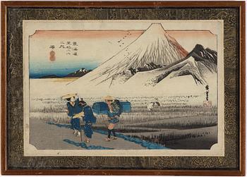 Utagawa Hiroshige, efter,  färgträsnitt, Japan, 1800-tal.