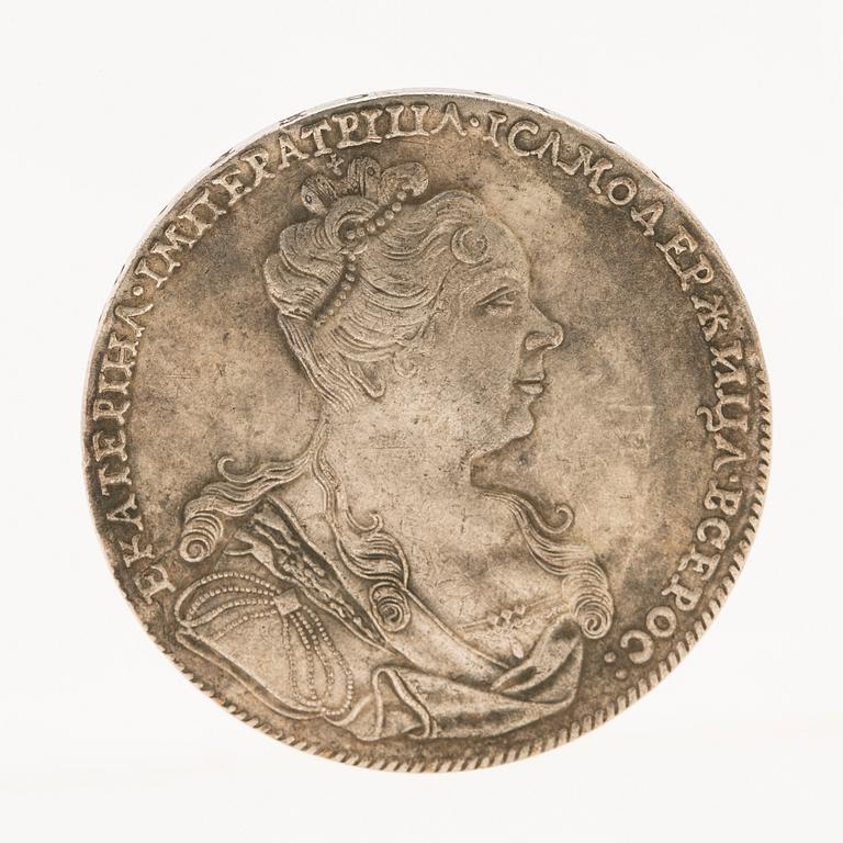 Silver coin, Catherine I, 1 rouble, Russia, 1726.